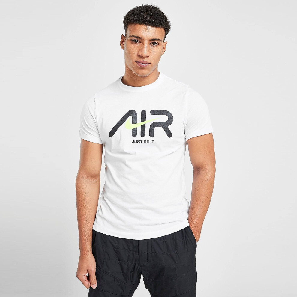 (CW0725-100 Nike Mens T Shirt White S) Nike Air Sportswear Mens Swoosh T Shirt Crew Tee