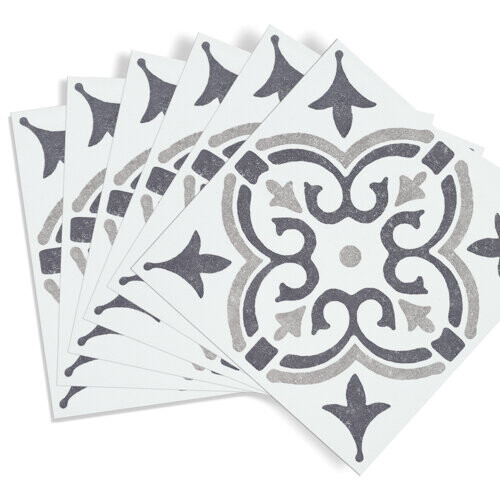 JAMILA GREY Self-adhesive Wall Tiles (6 tiles) 1