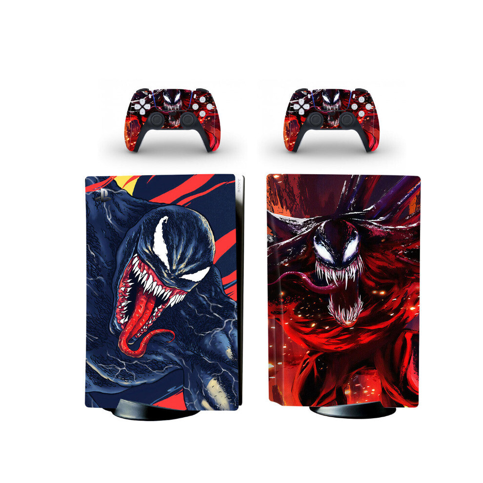 Skin Sticker For Ps5 Console Controller Disk Version Full Set Decals Carnage Black 5601103457873