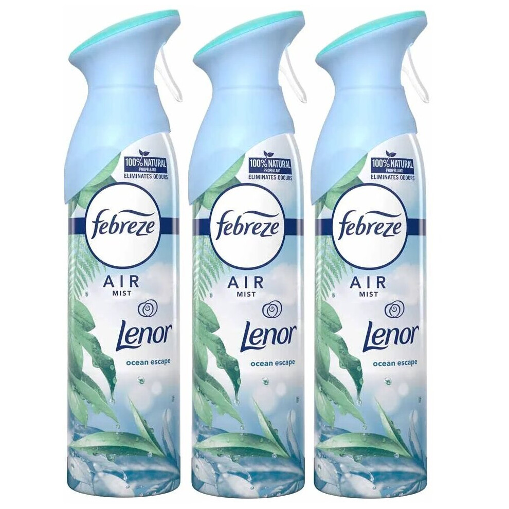 3 X 300 ml Febreze Air Freshener Can Spray - Ocean Escape