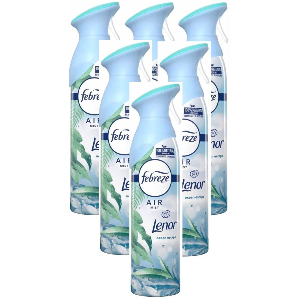 6 X 300 ml Febreze Air Freshener Can Spray - Ocean Escape