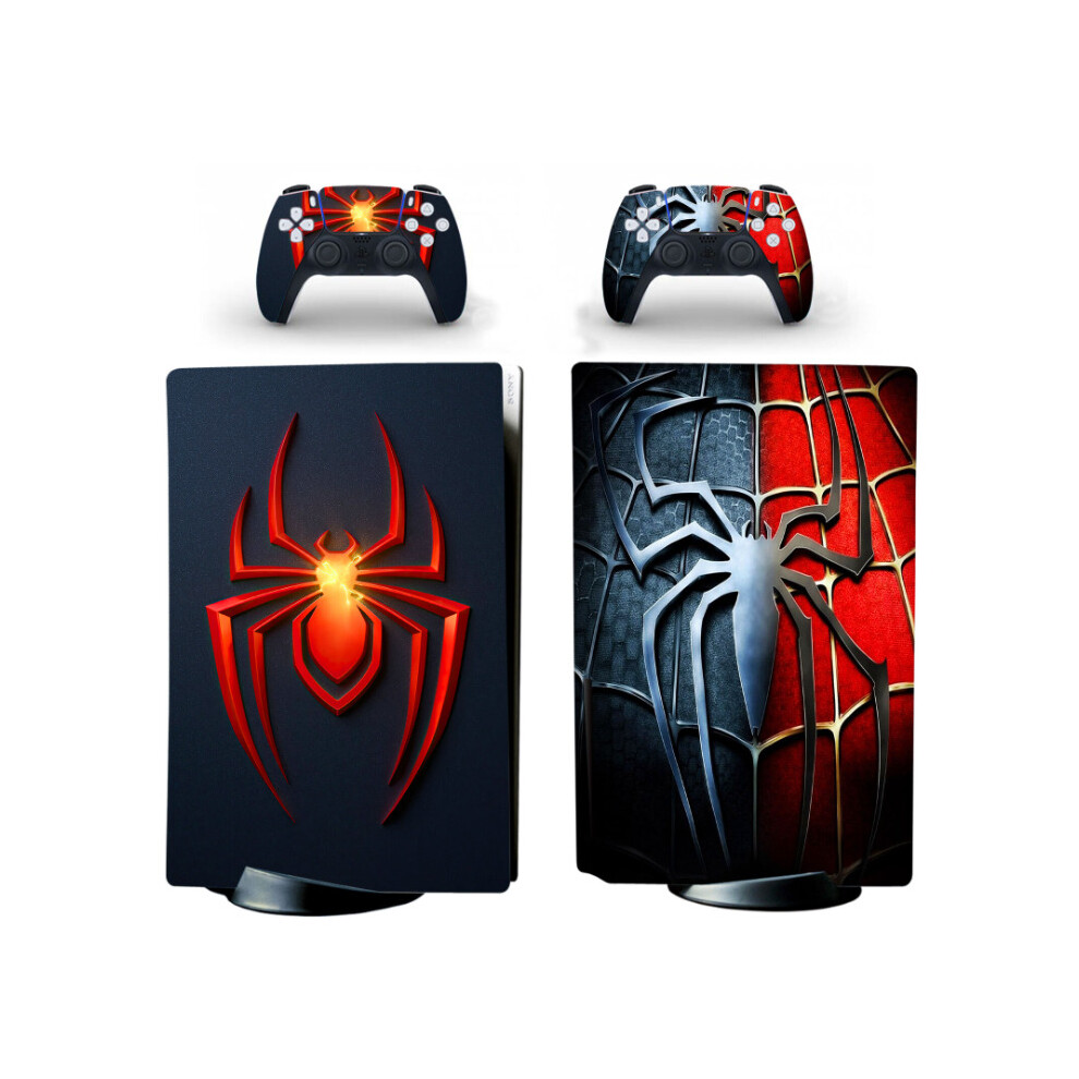 Newjass (For Ps5 Standard Disc) Ultimate Spider Man Logo Decals For Ps5 Standard Disc Digital Console Skin Wraps