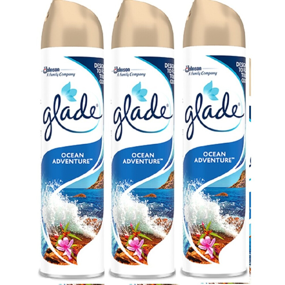 3 x Glade Aerosol Air Freshener 300ml - Ocean Adventure