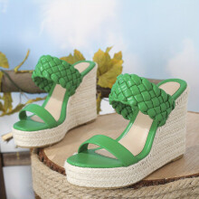 Womens Espadrille Wedge Sandals Open Toe Slip On Braided Strap Slip On Heels Platform Sandals