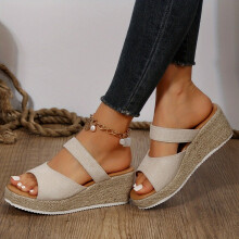 Womens Platform Wedge Slide Sandals Casual Slip On Outdoor Sandals Womens Espadrille Shoes