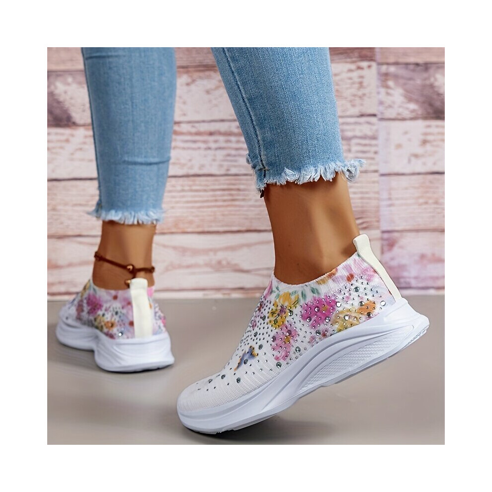 Rhinestone sock sneaker hotsell