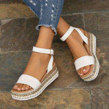 Womens Platform Studded Sandals Open Toe Ankle Strap Backless Espadrille Shoes Casual Outdoor Non Slip Sandals