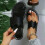 Womens Loop Toe Slide Sandals Lightweight Open Toe Slip On Shoes Solid Flat Shoes 5