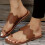 Womens Loop Toe Slide Sandals Lightweight Open Toe Slip On Shoes Solid Flat Shoes 6