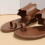 Womens Loop Toe Slide Sandals Lightweight Open Toe Slip On Shoes Solid Flat Shoes 7