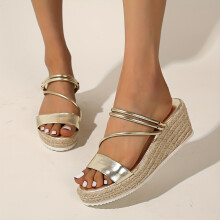 Womens Wedge Slide Sandals Casual Slip On Summer Beach Shoes Comfortable Espadrille Shoes