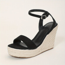 Womens Espadrille Wedge Sandals Open Toe Backless Ankle Strap High Heels Slingback Platform Sandals
