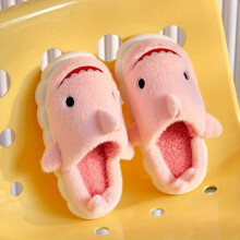 Shark Cartoon Novelty Slipper Slip On Round Toe Home Fluffy Warm Non slip Slides Shoes Indoor Shoes