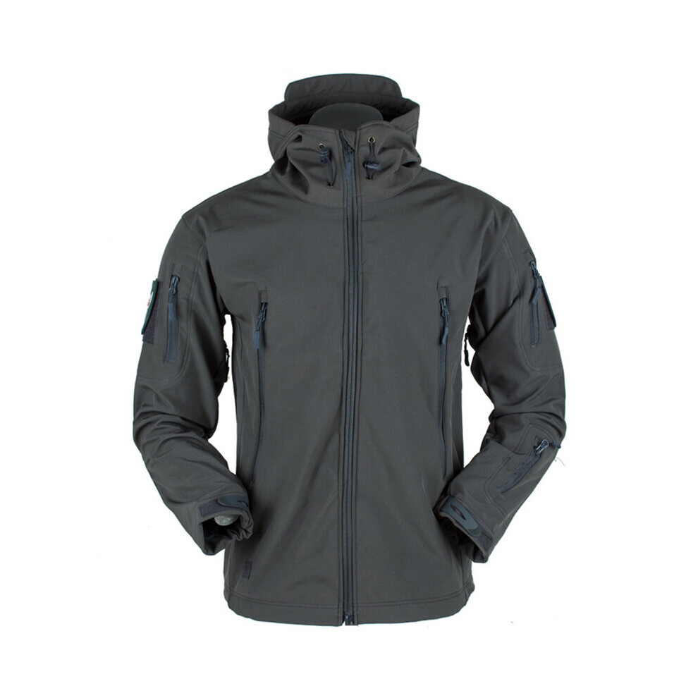 (Gray, L) Mens Waterproof Winter Jackets Outdoor Tactical Coat Soft Shell Jacket Military