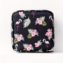 Printed Sanitary Napkin Pads Bag Reusable Nylon Tampon Storage Bag Mini Zipper Period Pouch
