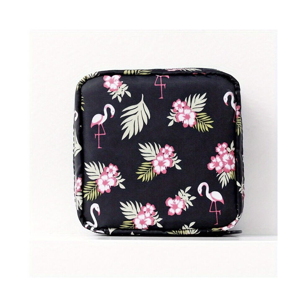 Multicoloured Printed Sanitary Napkin Pads Bag Reusable Nylon Tampon Storage Bag Mini Zipper Period Pouch