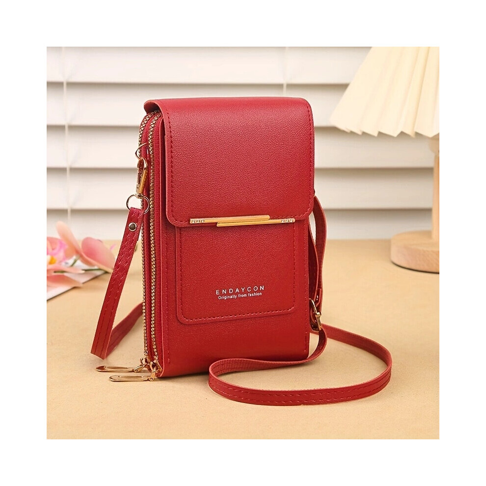 Womens Zipper Shoulder Bag Solid Phone Bag Touch Screen Bag For Travel-image-OPC-PC78BDZ-NEW