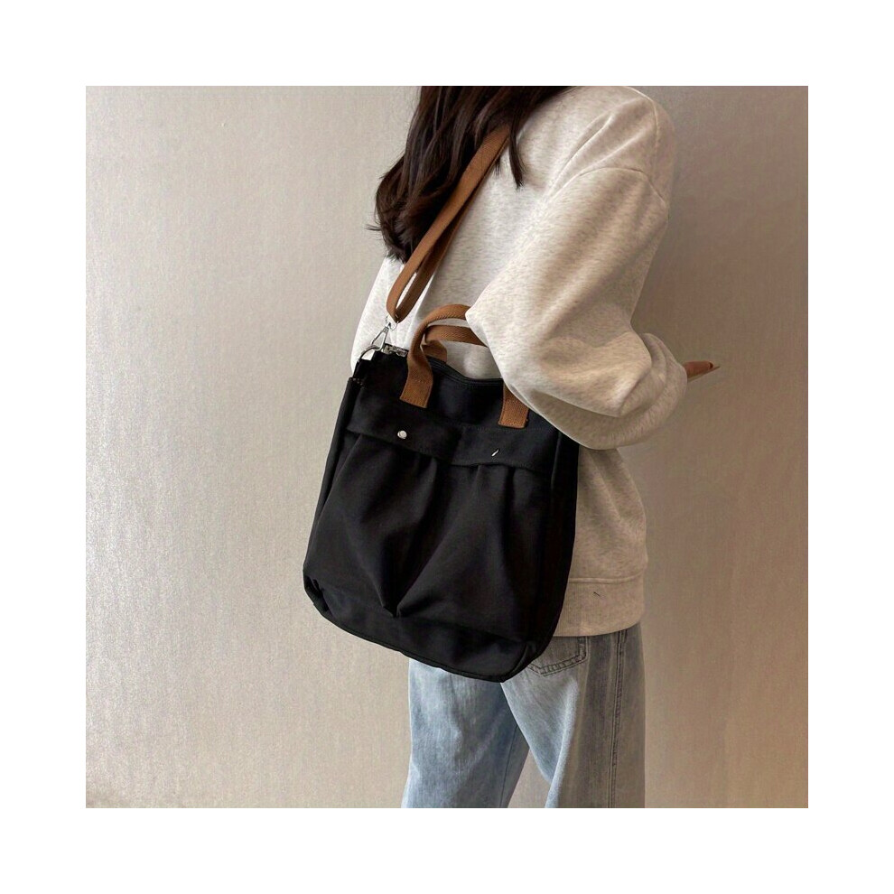 Colorblock Canvas Bag Large Capacity Crossbody Bag Minimalist Crossbody Bag For School-image-OPC-PC78BT6-NEW