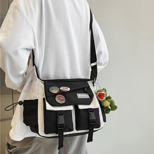 Color block buckle decor bag clearance