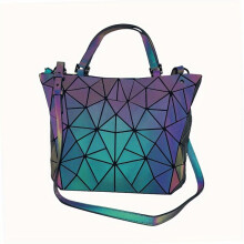 Geometric Luminous Large Capacity Crossbody Bag PU Leather Textured Purse Classic Versatile Tote Bag
