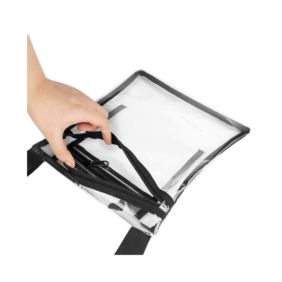 Black Transparent Zipper Square Shoulder Bag All Match Cosmetic Bag Crossbody Bag For Beach