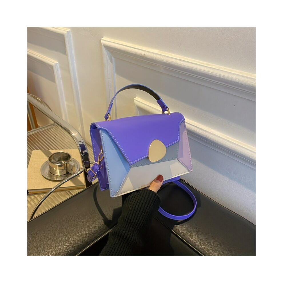 Multicolour Colorblock Square Bag Stylish Flap Shoulder Bag Niche Purse-image-OPC-PC78CZW-NEW