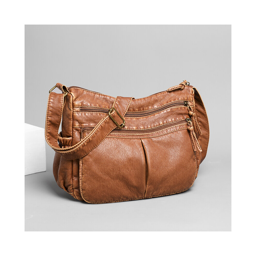 Retro Style Crossbody Bag Pockets Shoulder Bag Washed Leather Purse For Women-image-OPC-PC78D8W-NEW