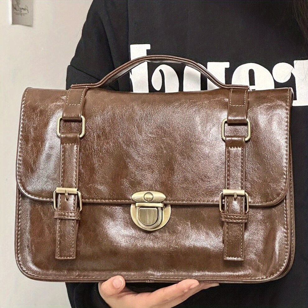 Vintage Large Capacity Messenger Bag Retro Flap Crossbody Bag Preppy Back To School Handbag & Shoulder Purse-image-OPC-PC78DJZ-NEW