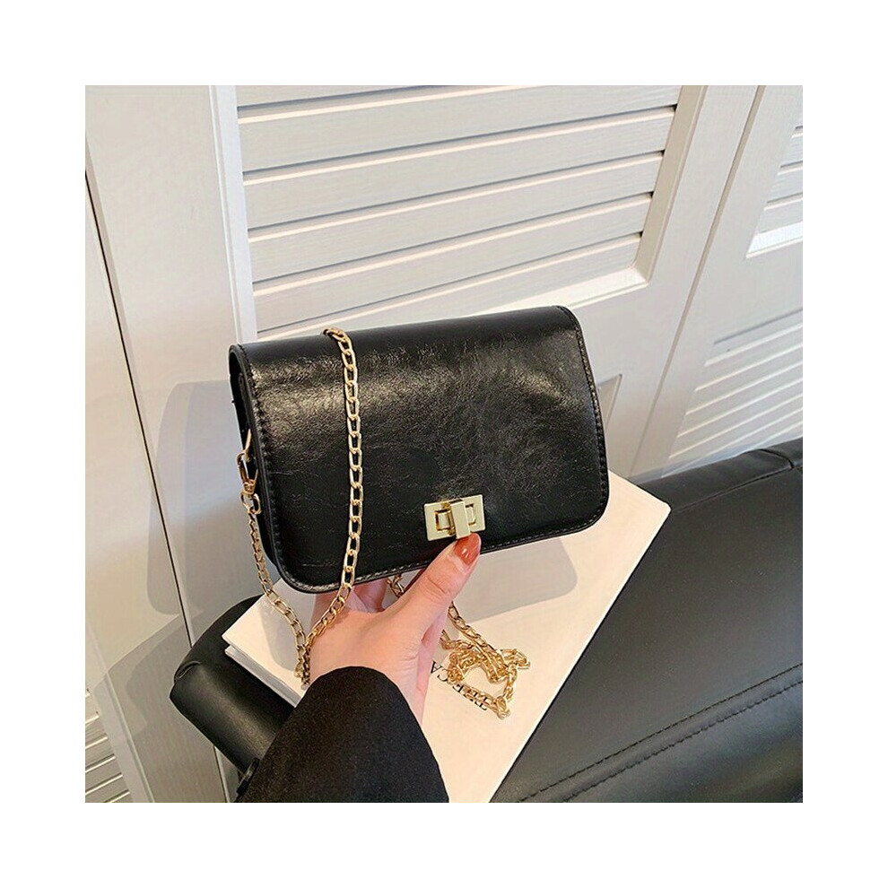 Mini Chain Crossbody Bag For Women Vegan Leather Square Purse Solid Shoulder Bag For Every-image-OPC-PC78HDW-NEW