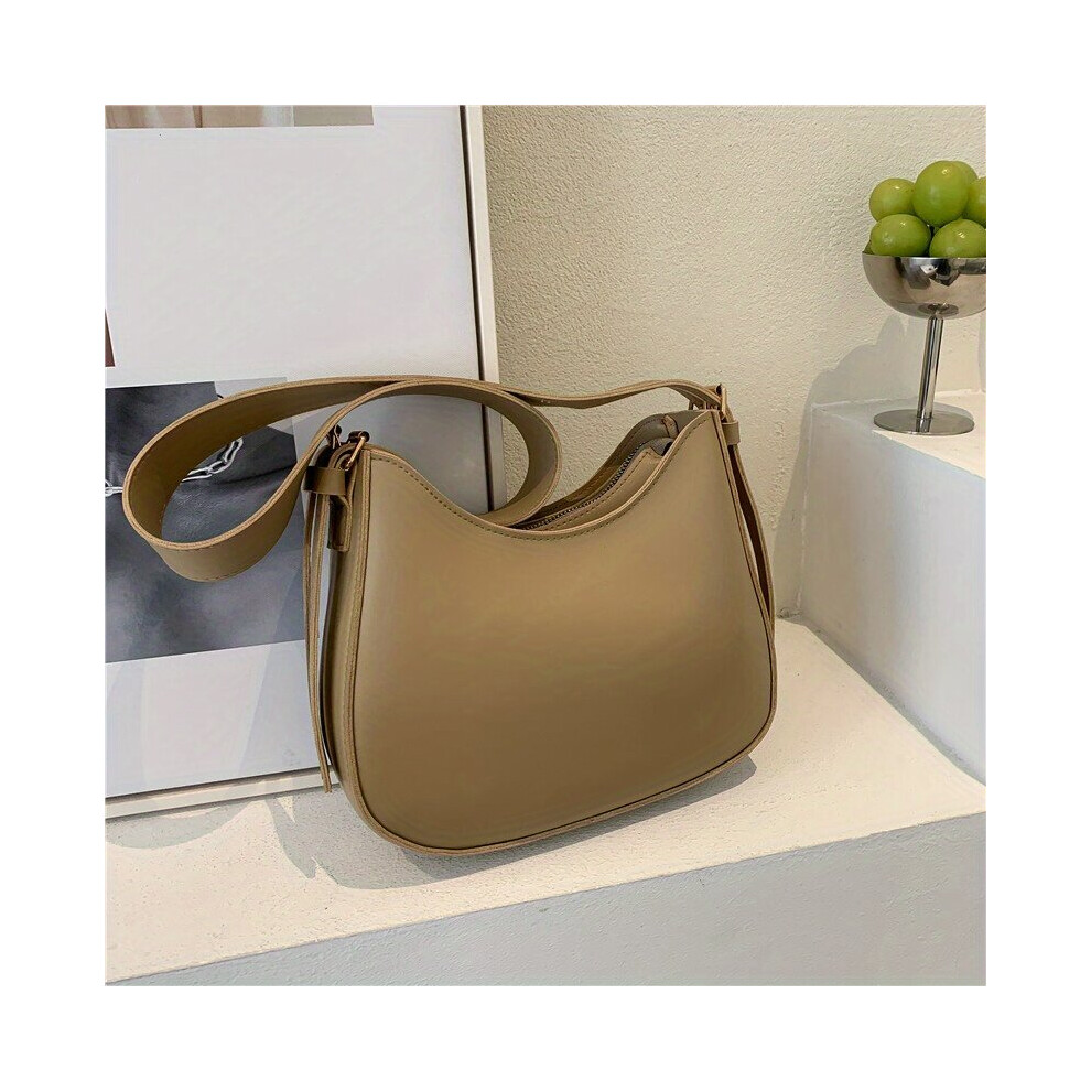 Minimalist Crescent Hobo Bag Solid Shoulder Bag Womens Casual All Match Handbag & Purse-image-OPC-PC78HHQ-NEW