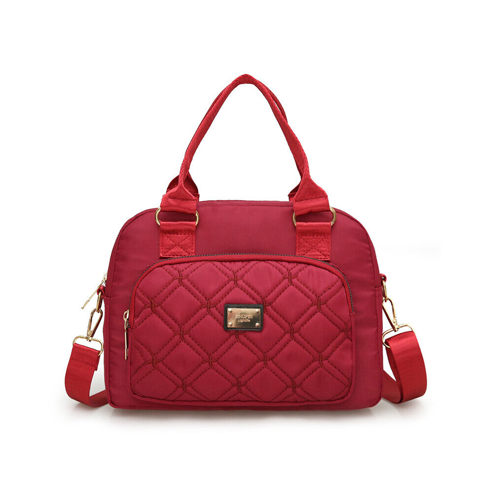 Nylon Argyle Quilted Shoulder Bag Womens Large Capacity Crossbody Bag Lightweight Handbag For Travel & Sports-image-OPC-PC78HP8-NEW