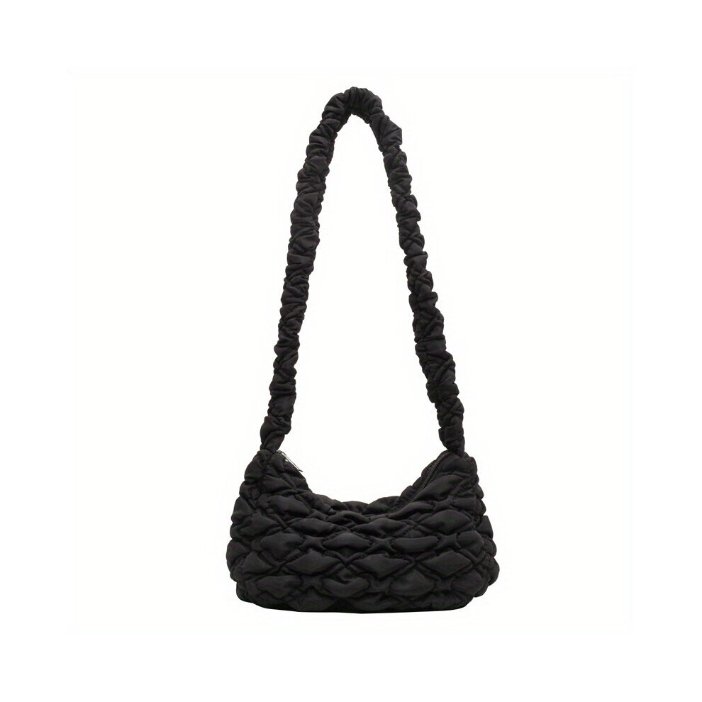 Ruched Quilted Crossbody Bag Lightweight Puffer Shoulder Bag Cloud Ruched Underarm Bag Purse-image-OPC-PC78J6C-NEW