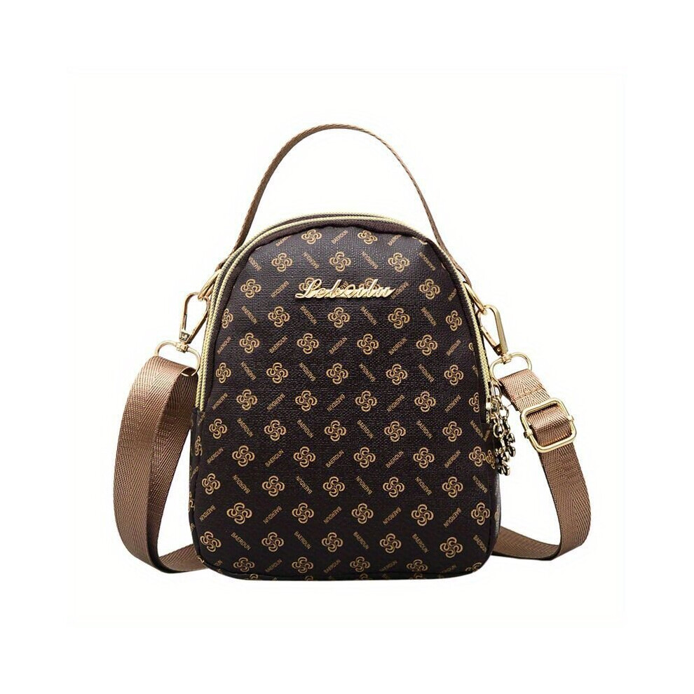 Vintage Shoulder Bag Classic Pattern Satchel Bag All Match Zipper Crossbody Bag-image-OPC-PC78J9K-NEW