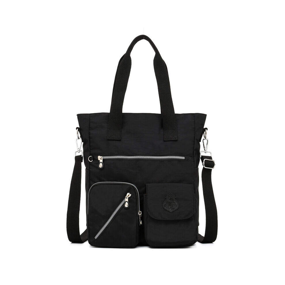 Large Capacity Shoulder Bag Letter Patch Decor Tote Bag Womens Casual Nylon Handbag-image-OPC-PC78JDP-NEW