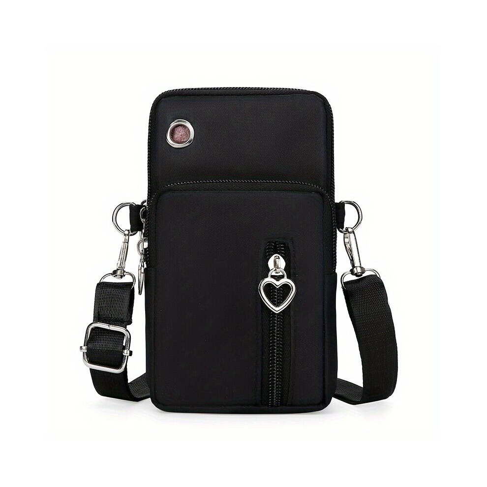 Casual Nylon Phone Bag Sports Running Armband Bag Mini Crossbody Purse Wallet For Women Black 885664729425