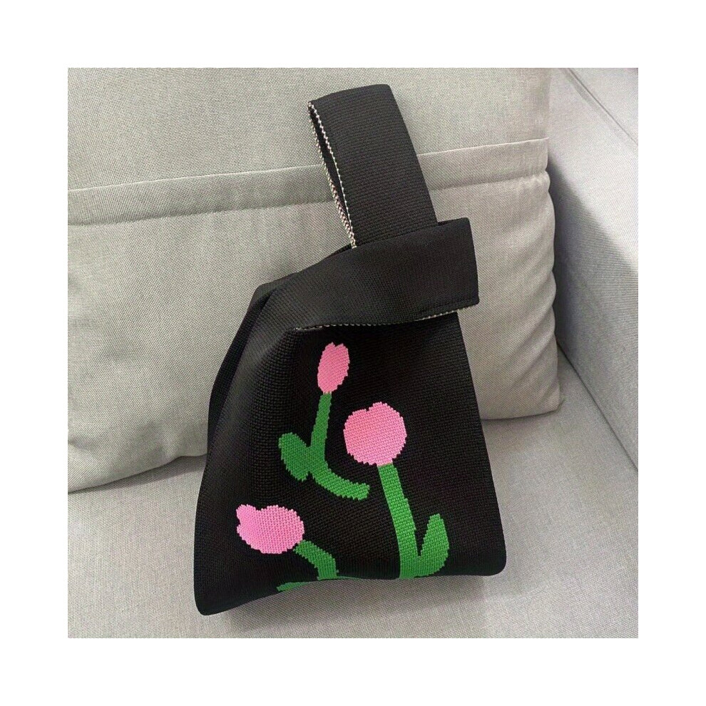 Pattern Knitted Handbag Stylish Satchel Bag Niche Woven Shopper Bag-image-OPC-PC78JNV-NEW