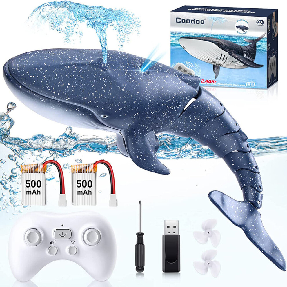 New Upgrade Pool Toys Remote Control Whale Shark Toys Outdoor RC Boat Water Toys for Kids Age 8-12 , 6+ Year Old Boys & Girls