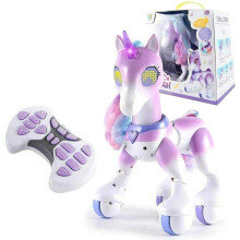 ( Purple) REMOTE CONTROL UNICORN PONY HORSE WALKING TOY RC ROBOT SOUND LIGHT KIDS ELECTRIC