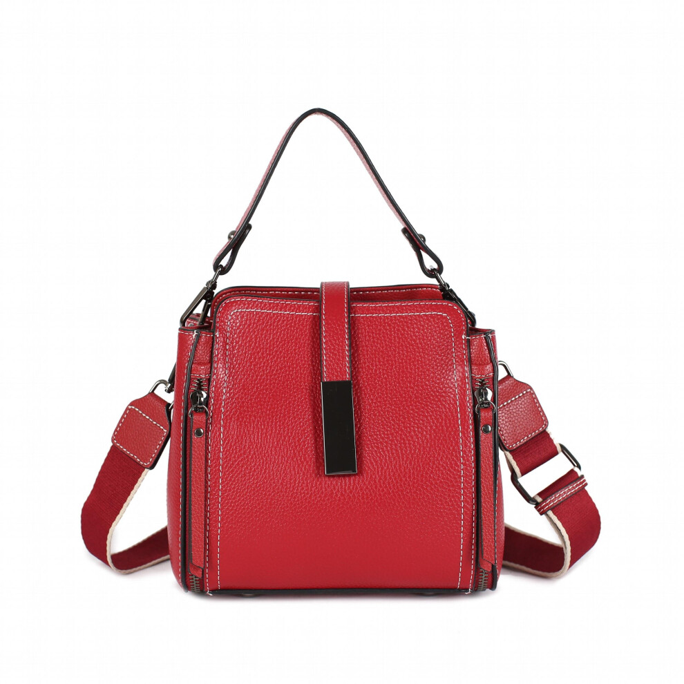 Leather Crossbody Bag Womens Buckle Decor Handbag Top Handle Satchel Purse-image-OPC-PC78KDJ-NEW