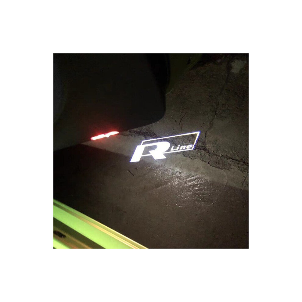 (Rline) LED Car Door Logo Ghost Shadow Projector Light For VW Golf 5 6 7 MK5 MK6