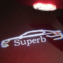 (C For Superb 2009-20) 2X LED Car Door Ghost Shadow Logo Projector Light For Skoda Superb B6