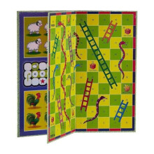 Creative's Millennium Ludo Snakes And Ladders Board Game Ludo Board & Snakes and Ladders Game Set with Storage Box, Folding Design and Light-Weight,