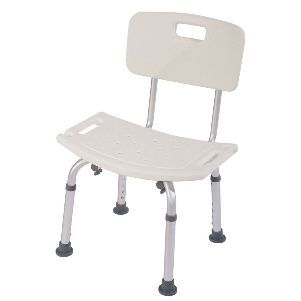 Aluminium Shower Bath Chair Non Slip With Back Rest Adjustable Height