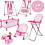 Kids Deluxe 5 -in-1 Baby Doll Pretend Play Set with Cot Bed, Bouncer, Adjustable Swing Seat and High Chair Accessories (Doll Not Included) 1
