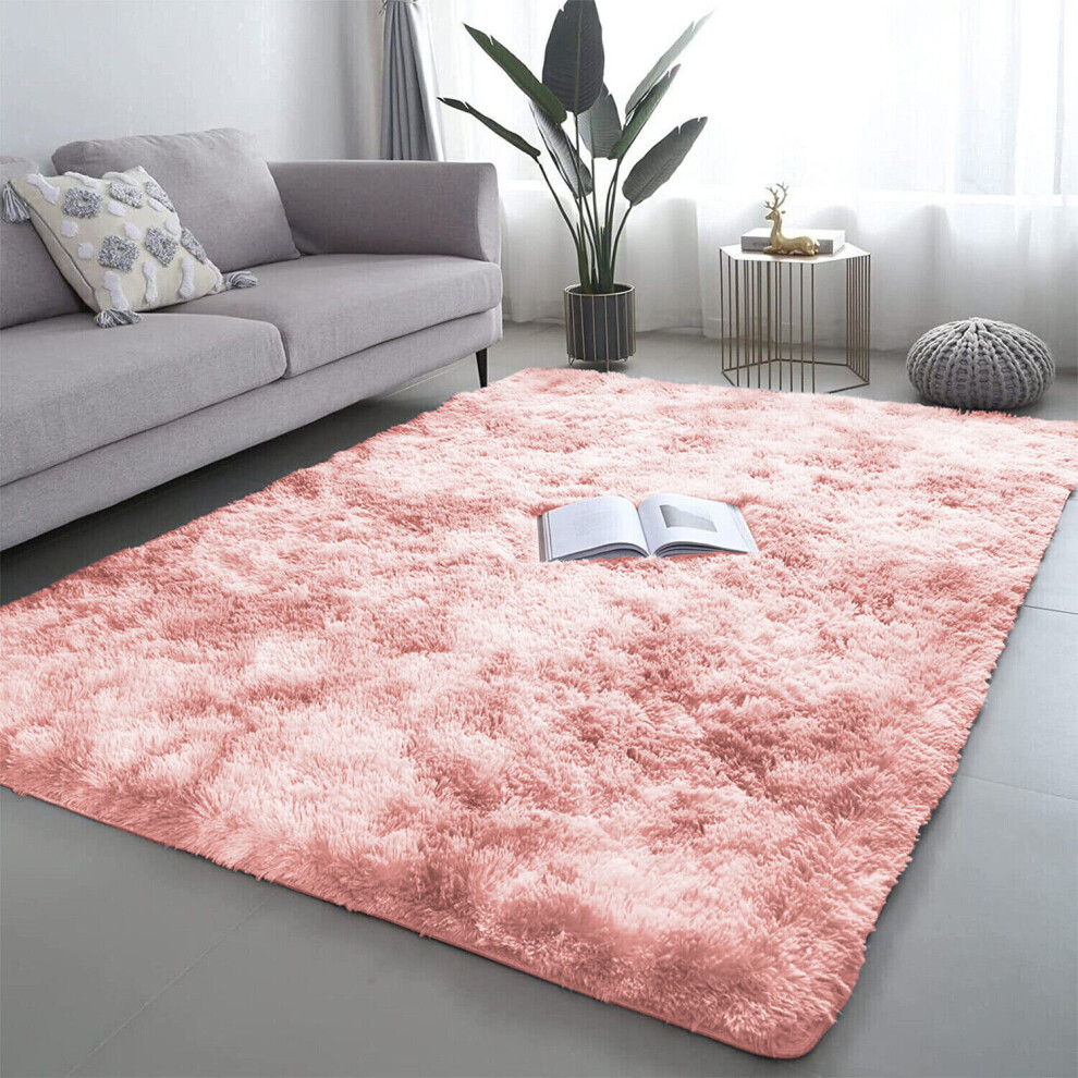 (80cm x 150cm (2ft 8" x 5ft), Pink) Non Slip Rug Fluffy Shaggy Thick Area Rug Living Room Bed Room