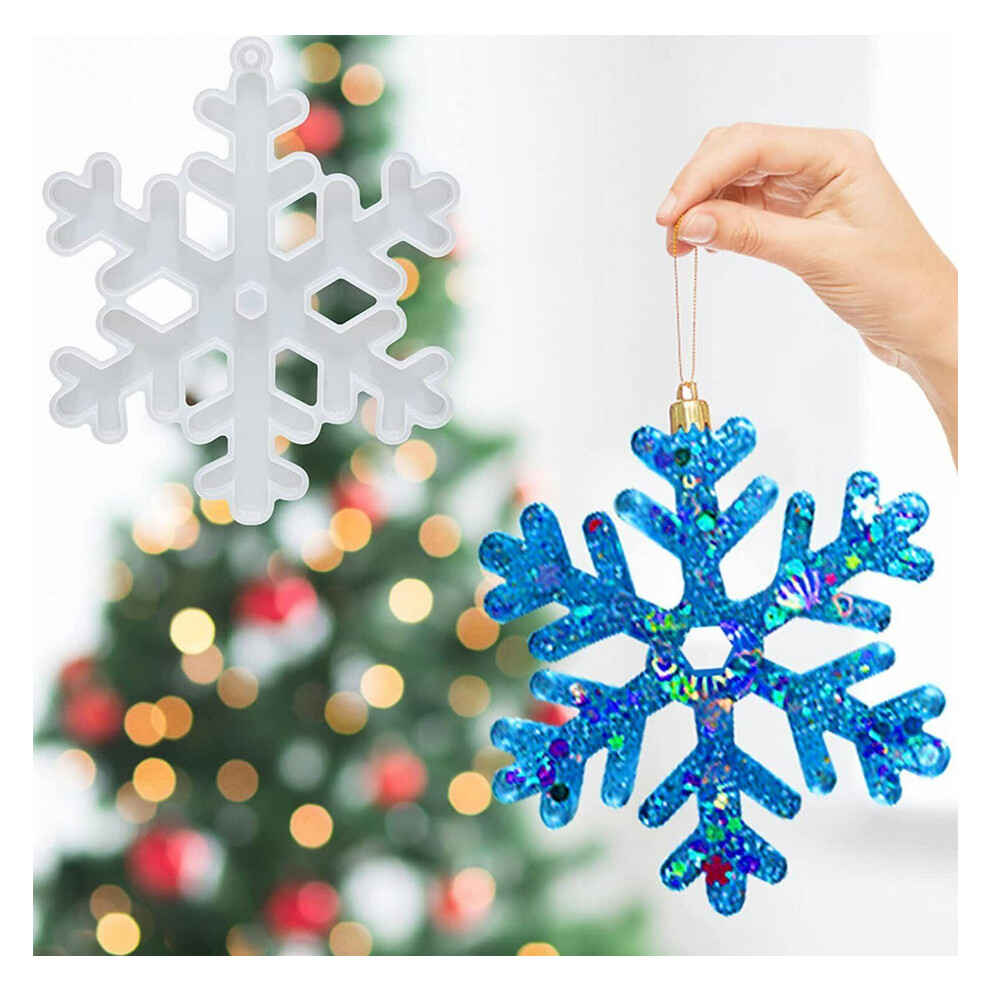 Newjass Snowflake Resin Moulds Silicone Epoxy Casting Mold Christmas Coaster Pendent Diy