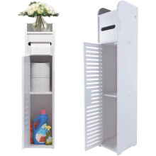 (17D x 16W x 81H centimetres) Bathroom Storage Cabinet Toilet Paper Roll Holder Free Standing Organizer