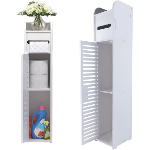 (17D x 16W x 81H centimetres) Bathroom Storage Cabinet Toilet Paper Roll Holder Free Standing Organizer