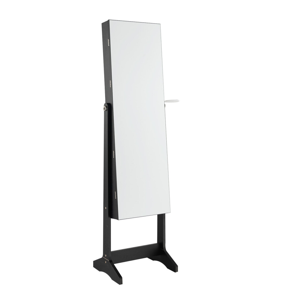 Freestanding Jewelry Armoire Lockable Full-length w/3-Color Led Lights