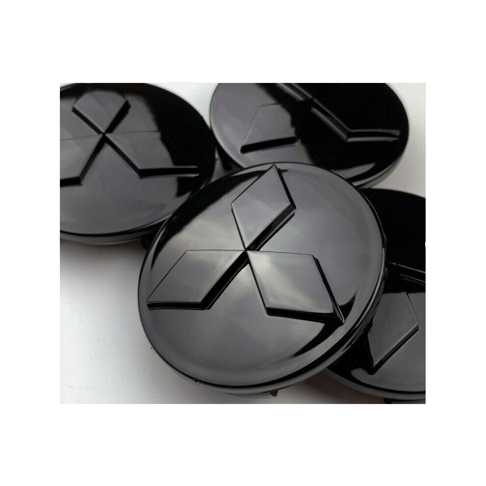 4Pcs 60Mm Car Wheel Center Hub Cap For Mitsubishi All Black 4754135865336